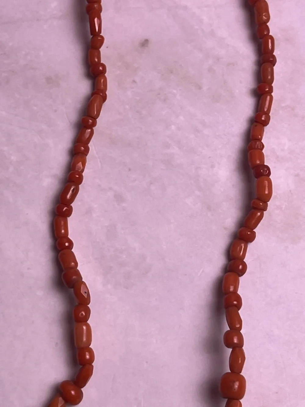 Antique 1900's 9k gold & Carnelian Beaded necklace - Picture 9 of 10